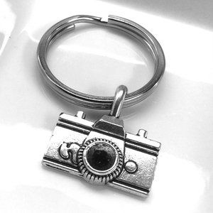 Miniature Camera Charm Keyring Keychain
